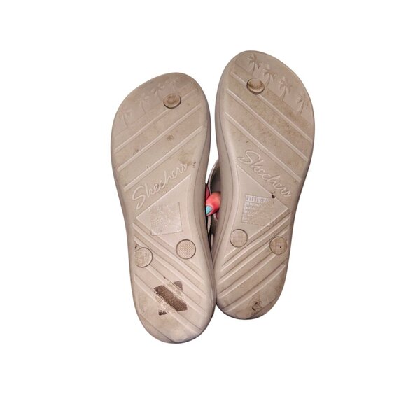 Skechers Cali Rhinestone Embellished Sandals Taupe 9 Arch Fit Comfort Beachwear - Picture 7 of 11